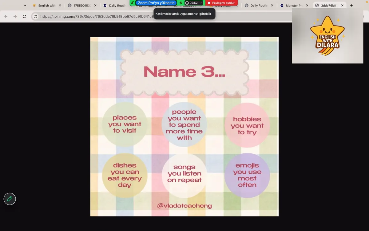 “Name 3…” konuşma oyunu